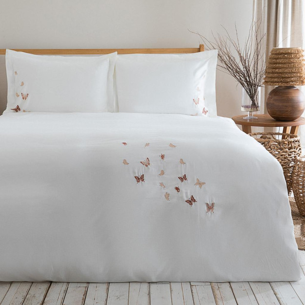 Комплект постельного белья Butterfly Extra Double, 230x220 см, белый