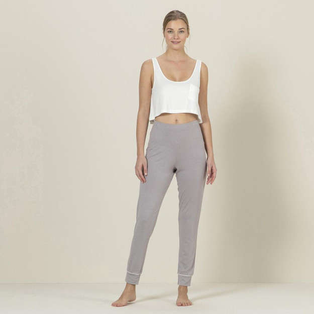 Alvada pijama to'plami, oq / issiq kulrang