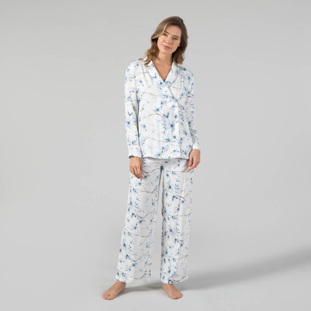 To'q ko'k rangdagi greylen pijama to'plami