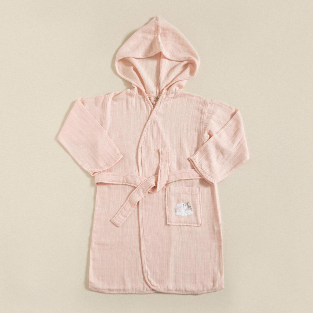 Bunny muslin xalati pushti