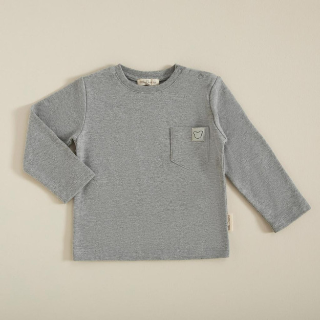 Трикотажная футболка серый меланж