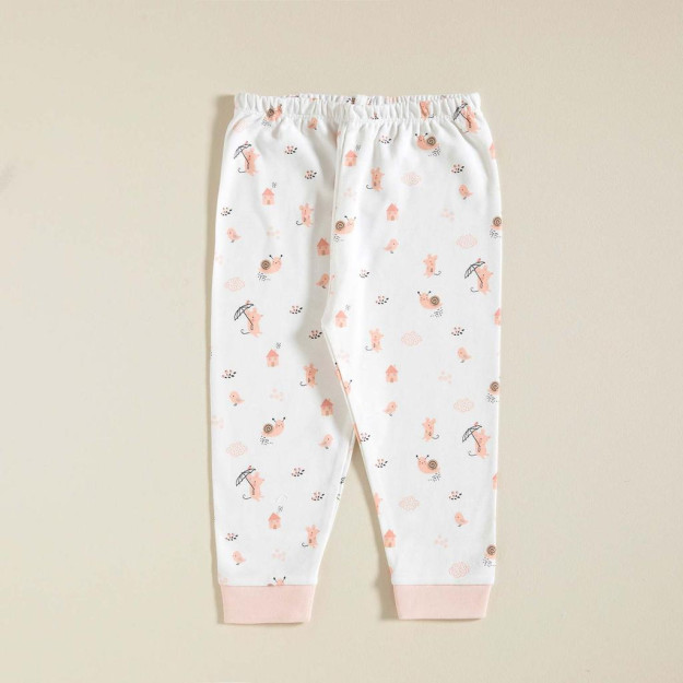 Oq / pushti rangdagi qush pijama shimlari
