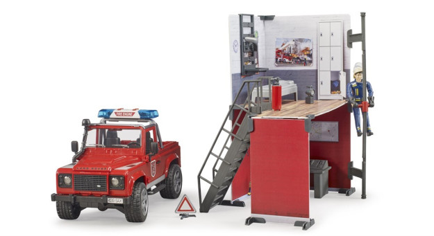 Пожарная Часть Bruder И Пожарная Машина Land Rover Br62701