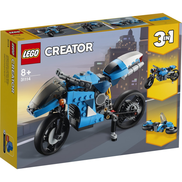 Lego Creator 3v1 superbike 31114 bolalar uchun o'yinchoq mototsiklini yig'ish to'plami 236 qism 672503313