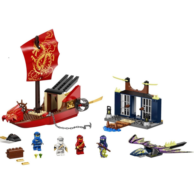 Lego Ninjago Legacy Destinys Bountys Last Escape 71749 Dragon & Jet Ski 147 Qismli Kema Qurilishi O'yinchoq To'plami 672506058