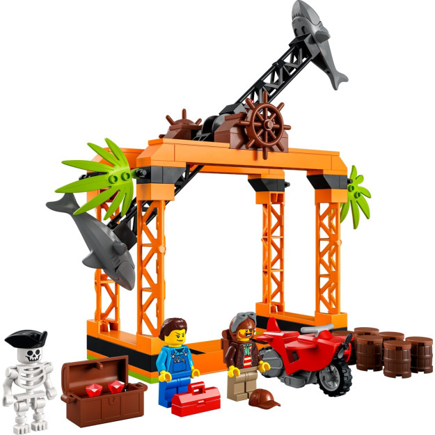 Shark Jinoyatlarini Namoyish Qilish Tanlovi Lego City 60342 5 Va Undan Katta Yoshdagi Bolalar Uchun Stuntz Toy Building To'plami 122 Dona 672505898