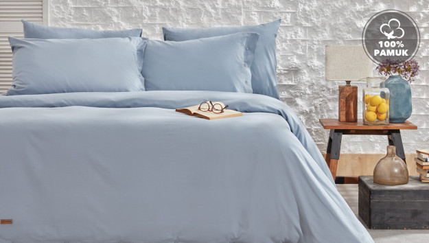 Yataş Plain Indigo Ranforce 160220 Sm Ko'rpa-To'shak To'plami 1HBCV00002CHVZT