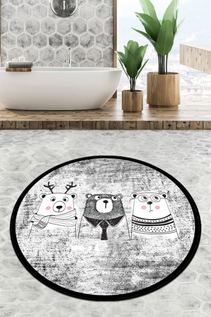 Коврик Для Ванной Three Bears Diameter Djt 140140 См Коврик Для Ванной Коврик Для Ванной Можно Стирать