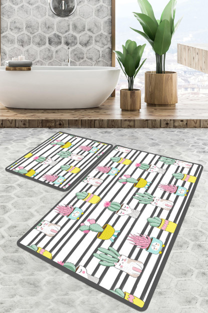 Catinus Cactus Bath Rug Djt Set Of 2 Hammom Mat Hammom Matini Yuvish Mumkin 58683264238543