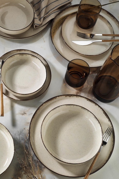 Kutahya Porcelain Moderna Набор Посуды Из 16 Предметов На 4 Персоны С Корицей