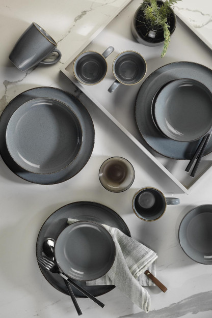 Kutahya Porcelain Moderna 16 Qismli 4 Kishilik Idishlar To'plami Moviy 1MOD16Y2730P01