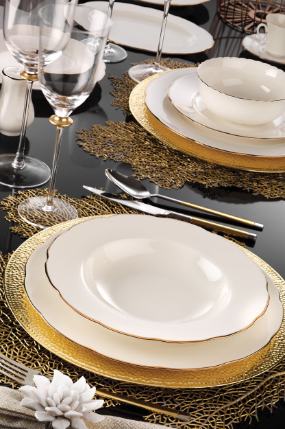 Kutahya Porcelain Bone Olympos 54 Шт Столовая Посуда На 12 Персон