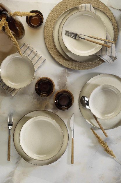 Kutahya Porcelain Moderna 12 Dona 4 Kishilik Cinnamon Kostryulkalar To'plami 1MOD12Y1730P02