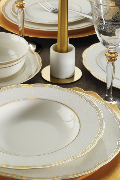 Kutahya Porcelain Bone Olympos 68 Штук Столовая Посуда С Узором На 12 Человек 10164
