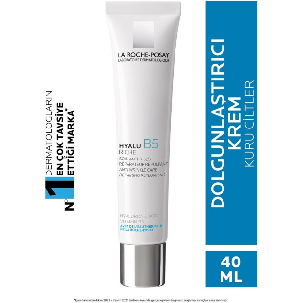 La RochePosay Posay Hyalu B5 Riche quruq teri uchun yuz kremi 40ml 1 paket (1 40ml) HBCV00002DBGVP 1HBCV00002DBGVP