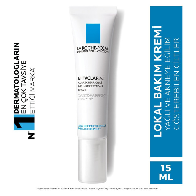 La RochePosay Effaclar AI to'satdan va mahalliy namoyishlar uchun teri nuqsonlariga qarshi krem 15ml HBV00000IPU5F 1HBV00000IPU5F