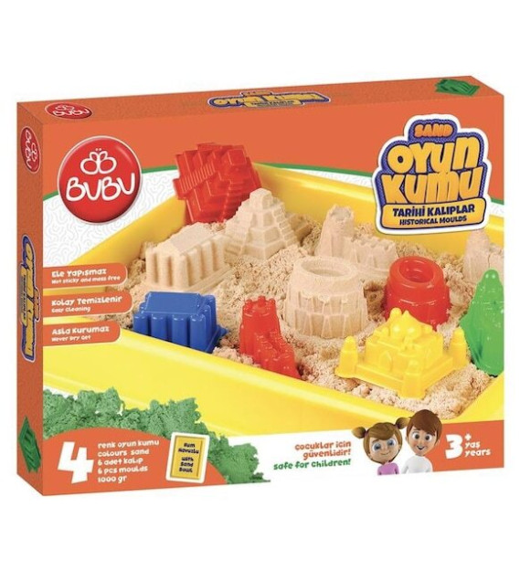 Кинетические пески BuBu Play Sand для большого бассейна 1000 г Исторические формы
