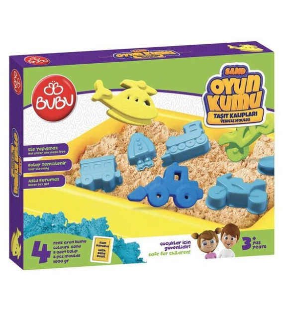 Katta hovuz uchun Bubu Play qum kinetik qumlari 1000 g avtomobil qoliplari 10354182-00021