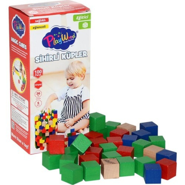 Деревянные магические кубики Play Wood 100 штук 359