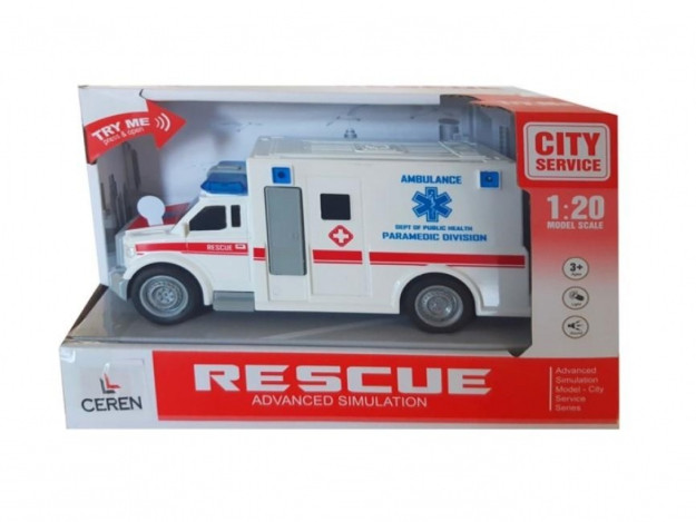 Ceren Toys Светозвуковая фрикционная машина скорой помощи