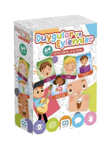 O'yinlar Tuyg'ular Va Harakatlar Vizual Idrok Etish Bo'yicha Ta'lim O'yini 64 Dona 10354408-00032