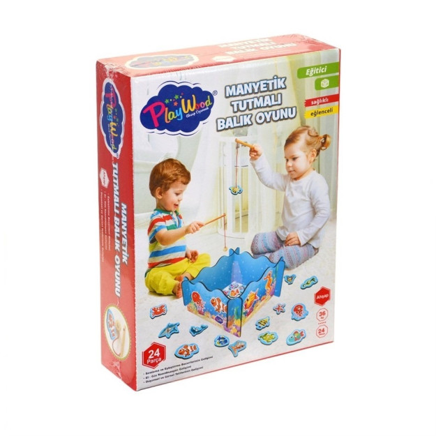 Играть в игру Рыбка с деревянной магнитной рукояткой 381