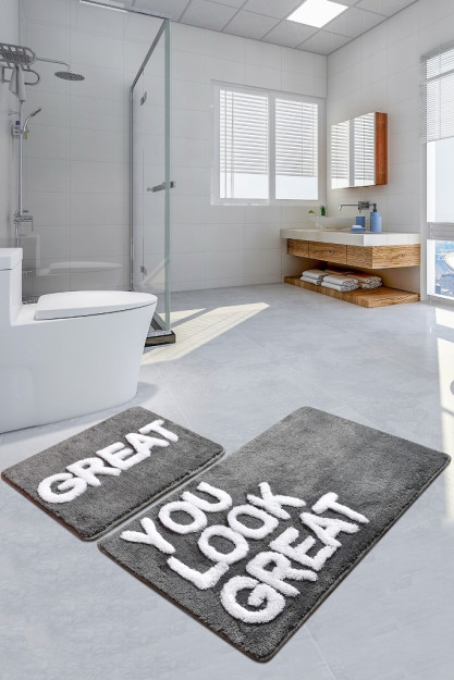 Great Grey 2 qismli hammom gilamchasi 58682125940540