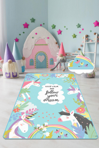 Bolalar va bolalar uchun yoqimli Unicorn gilam yuviladigan toymasin taglik 58682125981277