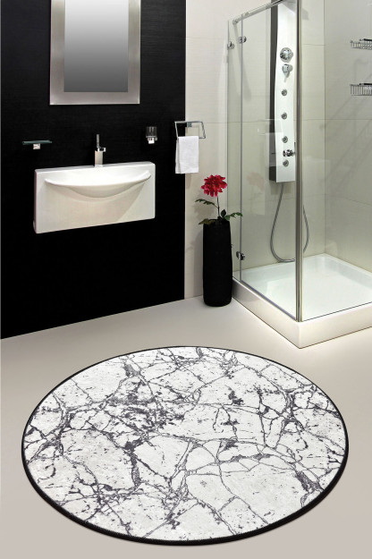 MARBLE WHITE DJT DIAMETER 140 см Ковер для ванной комнаты придверный коврик