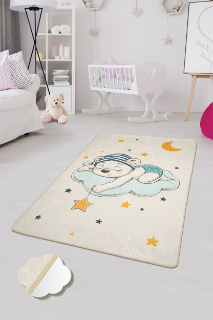 Sleep Ecru Kids Carpet Djt Детские и детские ковры моющиеся нескользящие устойчивые к пятнам