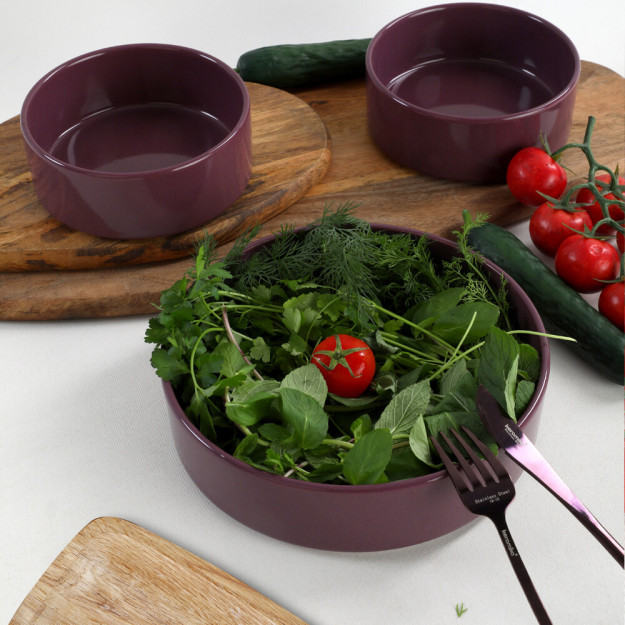 Binafsha Rangli Stackable Salat/Pechene To'plami 3 Dona 3ST038003F498A000000MACD700