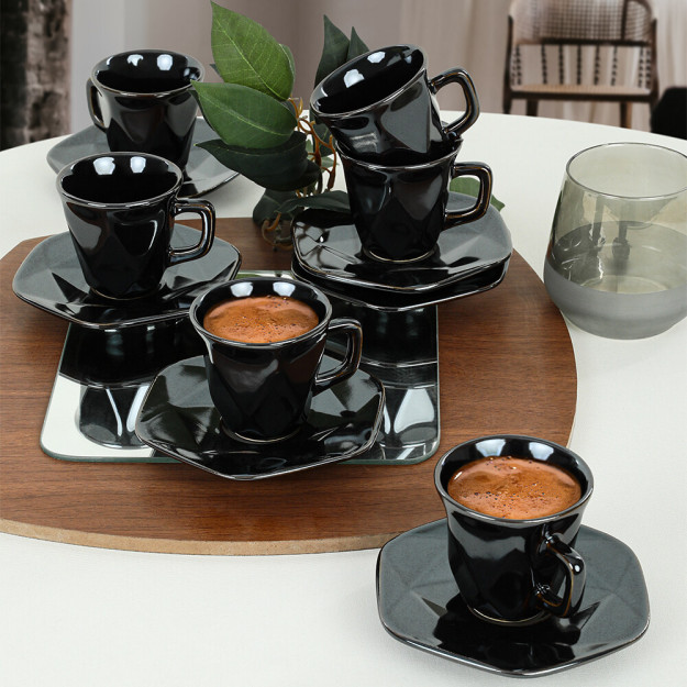 Shizen Crystal 12 qismli 6 kishilik kofe stakanlari to'plami 3TK085012FQ33A000000MACD101