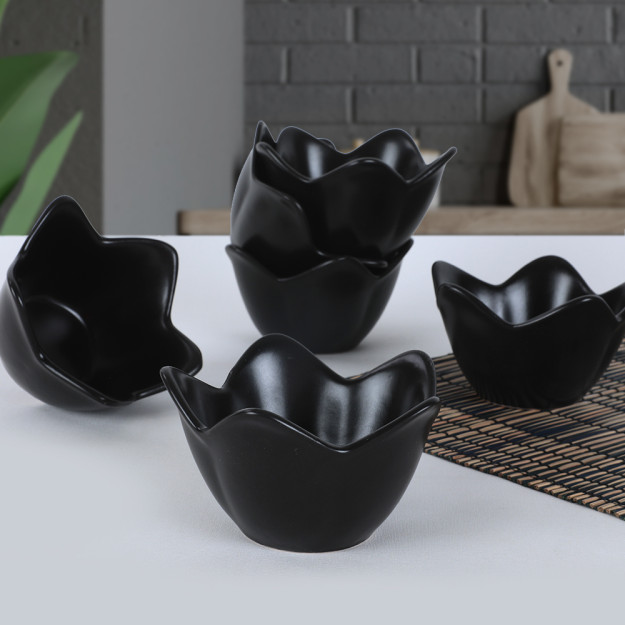 Matte Black Lily Snack Bowl 12 Sm 6 Dona 3ST613106F956A0000000ACD700