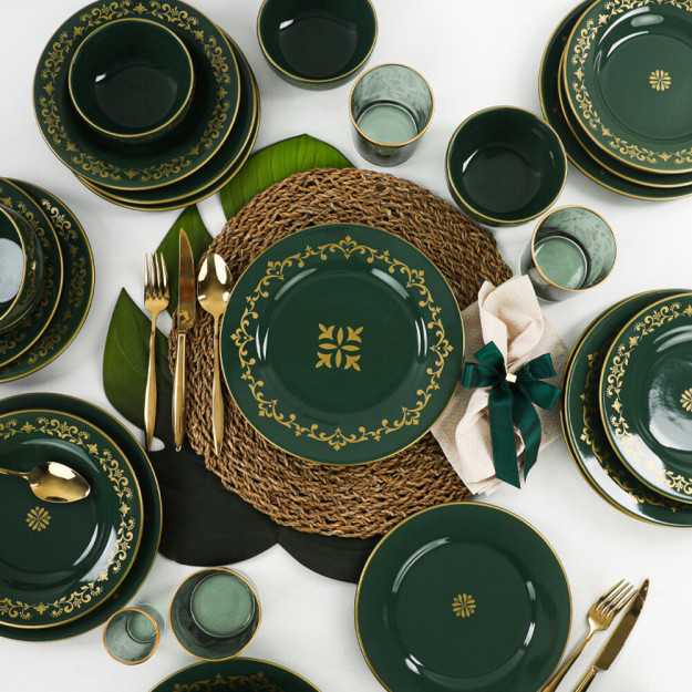 Riva Green Gold 24 qismli 6 kishilik ovqatlanish xizmati 3TY050124F309A045200MAET600