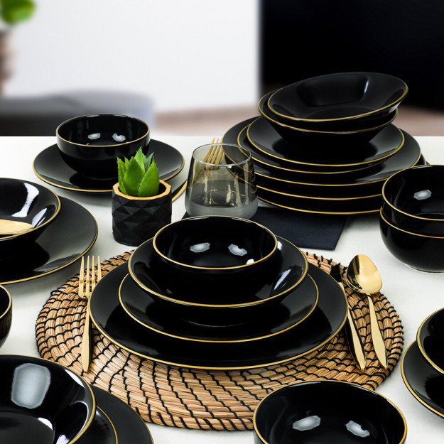 Aegean Black Gold dasturxonlari 6 kishiga mo'ljallangan 24 ta buyum 3TY040424F650A841600MAET600