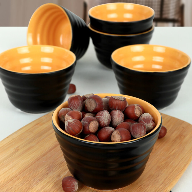 Messe Mat Siyah  Sarı Neva Çerezlik 10 Cm 6 Adet