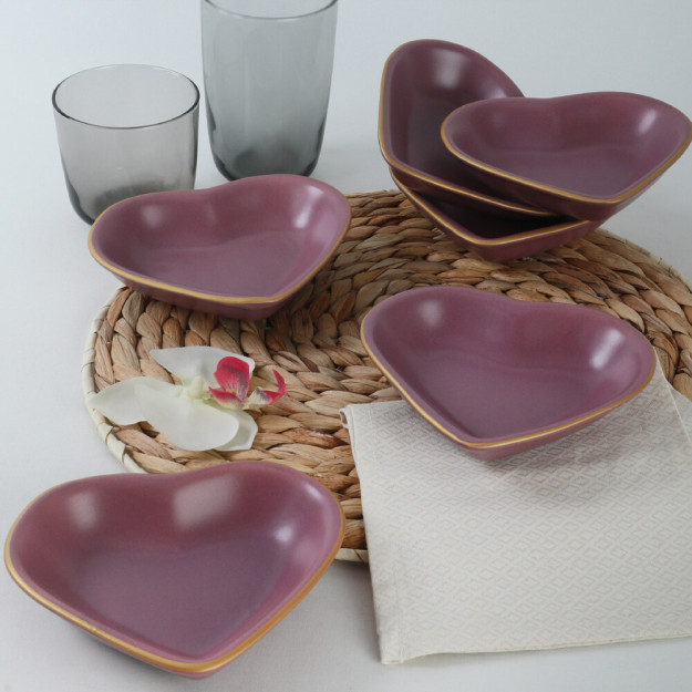 Matte Violet Gold Heart Snack Bowl 14 Sm 6 Dona 3ST008406F990A841600MAYD200