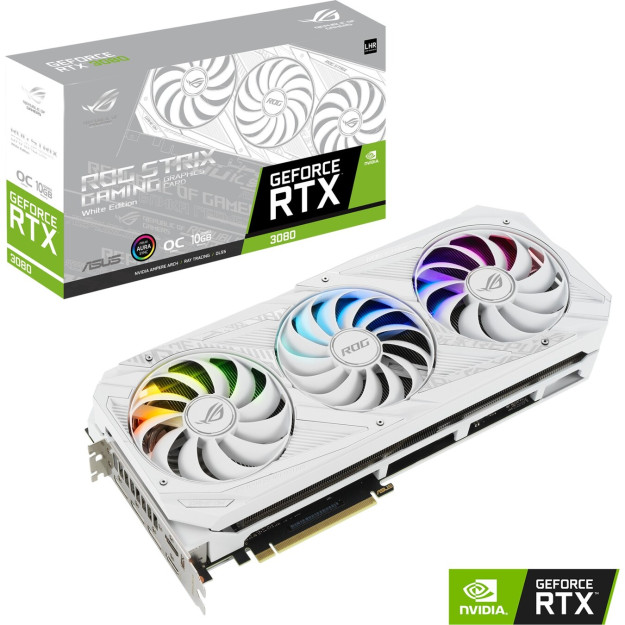 Asus Rt 3080 Rog Strı OC Whıte V2 (Lhr) 10 Gb Gddr6 320 Bit (Rogstrırt3080o10gwhytev2) 1Pc148805
