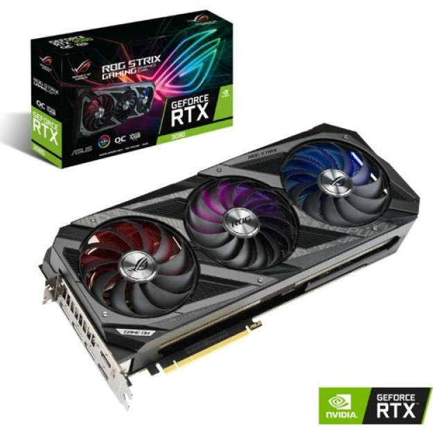 Asus GeForce Rt 3080 oC grafik kartasi 10 Gb 320 bit Gddr6 (D12) Pcıepress 40 (Rogstrırt 308010Ggamıng) 1Pc148824