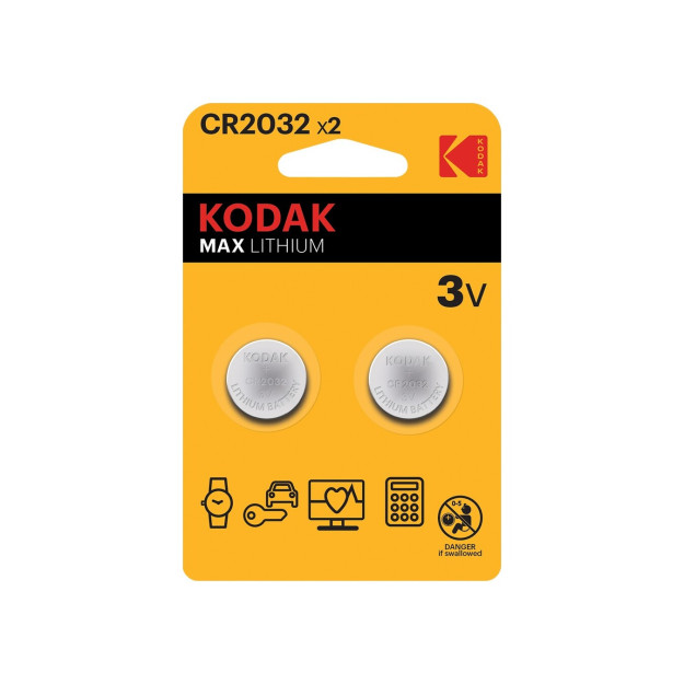 Kodak CR2032 Lityum Batareyasi, 2 Dona. 10354036-00001
