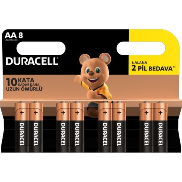 Duracell 8li Aa qalam batareyasi 10354275-00019