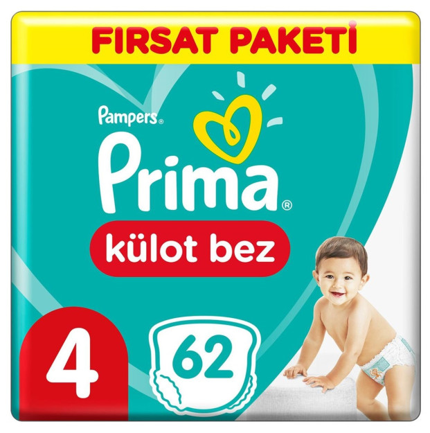 Prima Külot Bebek Bezi Fırsat Paketi 4 Beden 62 Adet 10355037-00154