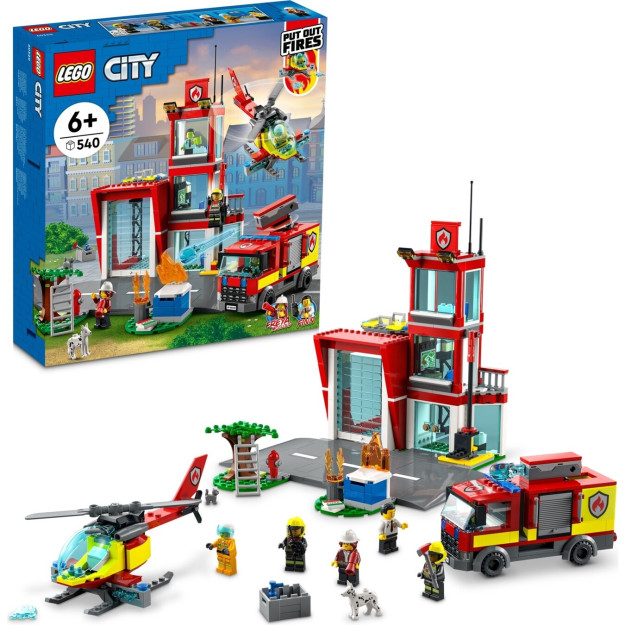Lego City Fire Station 60320-6 Va Undan Katta Yoshdagi Bolalar Uchun Lego City Adventures Teleserialidagi 2 Ta Belgidan Iborat O'yinchoq Dizayneri(540 Dona)