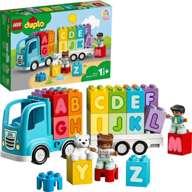 Lego Duplo 10915 Building Kit Alphabet Truck Maktabgacha Yoshdagi Bolalar Uchun O'quv O'yinchoq