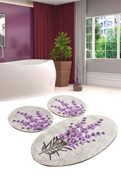 Lavender Djt 3 Qismli Hammom Matli Shkaflar To'plami