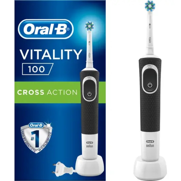 OralB D100 Vitality Cross Action Qayta Zaryadlanuvchi Tish Cho'tkasi Rangi Qora OralB