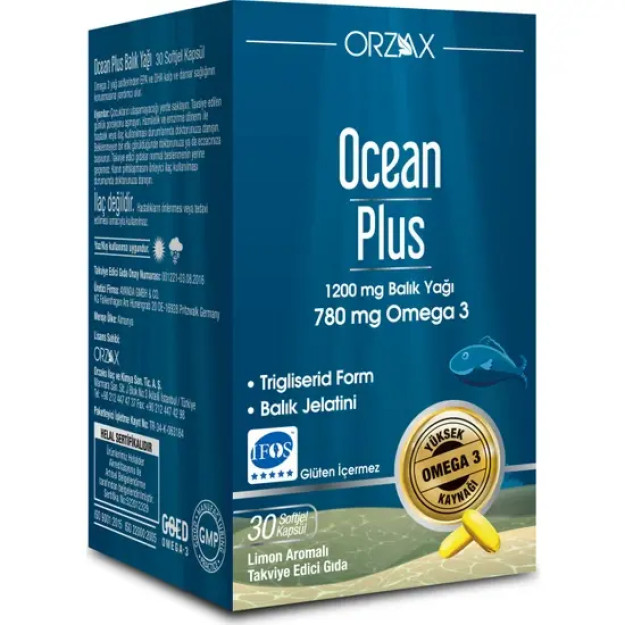 Orza Ocean Plus 1200 mg 30 kapsula baliq yog'i