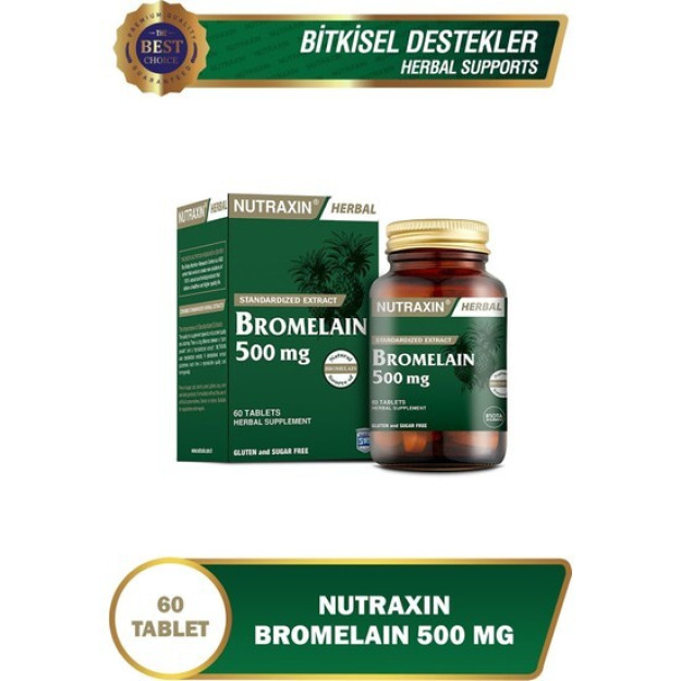Nutrain Bromelain ananas qo'shimchasi xun takviyesi 60 kapsula