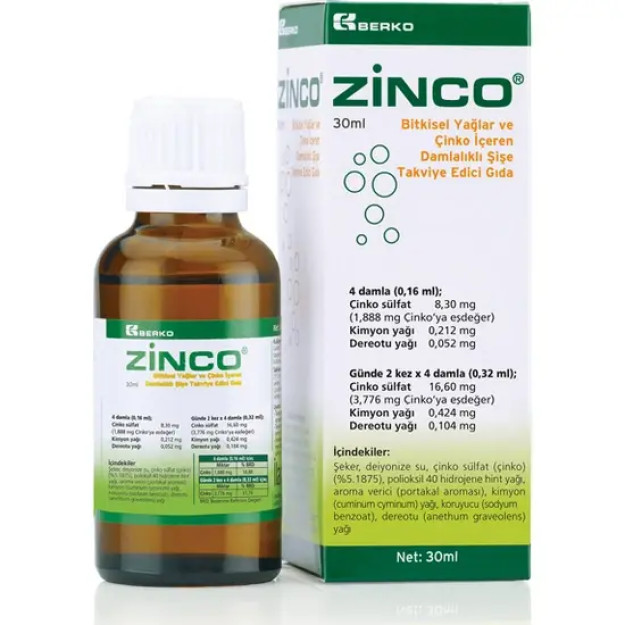 Zinco Растительные масла и цинксодержащие пищевые добавки в бутылочкахкапельницах 30 мл