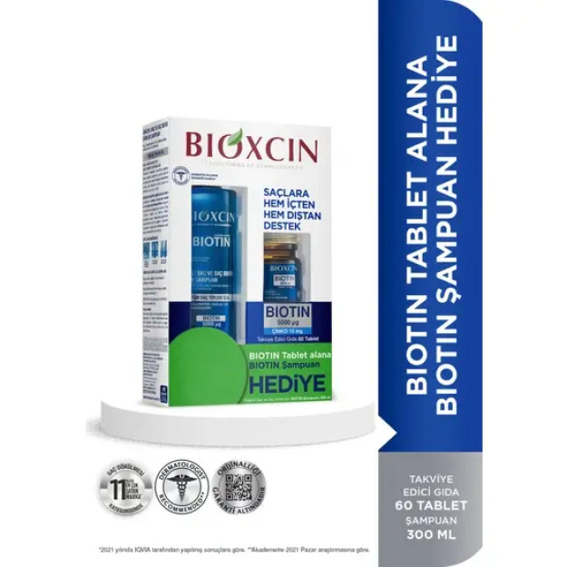 Biocin Biotin Tablet 5000 mg biotin shampun 300 ml